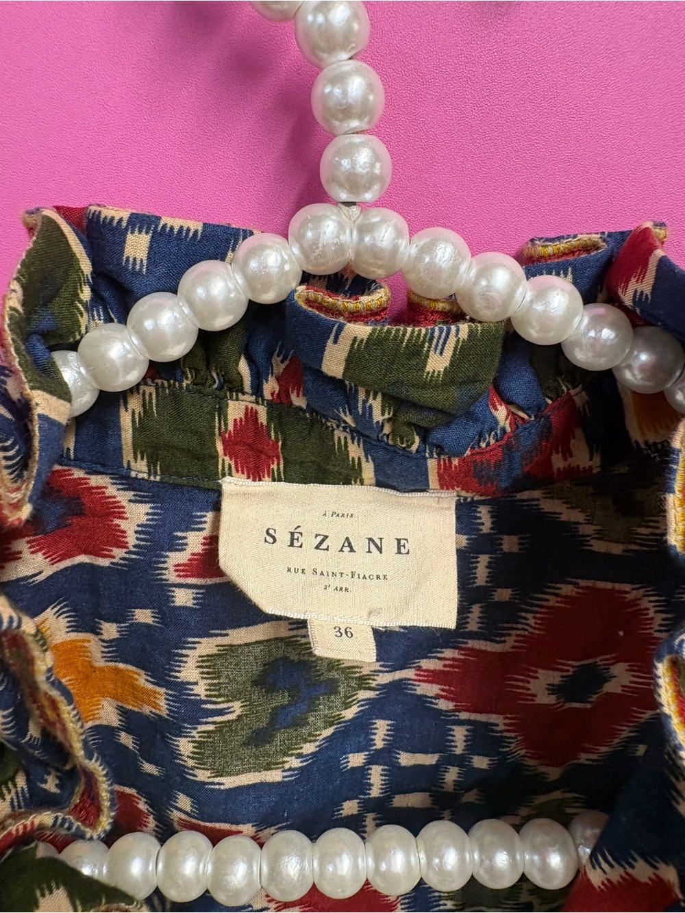 Sezane Anita Ruffle Printed Blouse - Picture 4 of 6